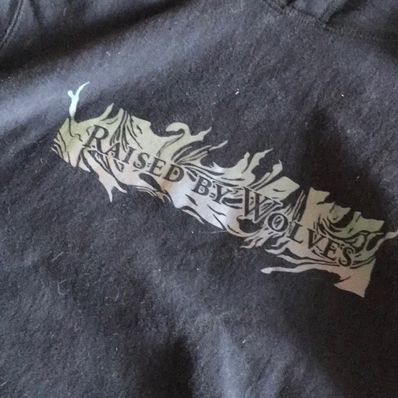 RAISED BY WOLVES GASOLINE BOX HOODIE BLACK SIZE MEDIUM - Picture 2 of 2
